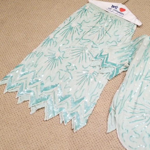 Silk sequins beads 2pc dress vintage - Picture 7 of 7